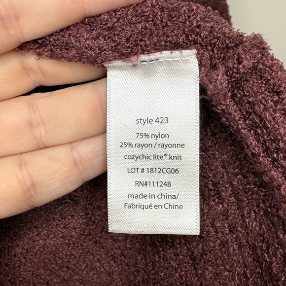 Barefoot Dreams CozyChic Lite Circle Cardi sweater in Deep Aubergine size medium - Picture 6 of 14